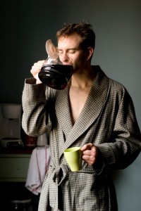 man drinking coffee]